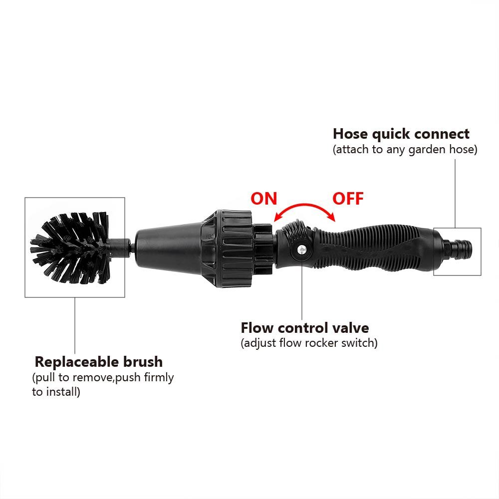 Car Wash Brush – High-Pressure Water-Driven Cleaning