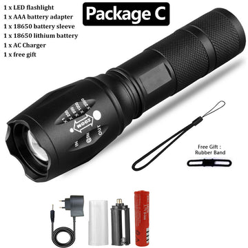 Premium super bright rechargeable and waterproof flashlight ideal for camping