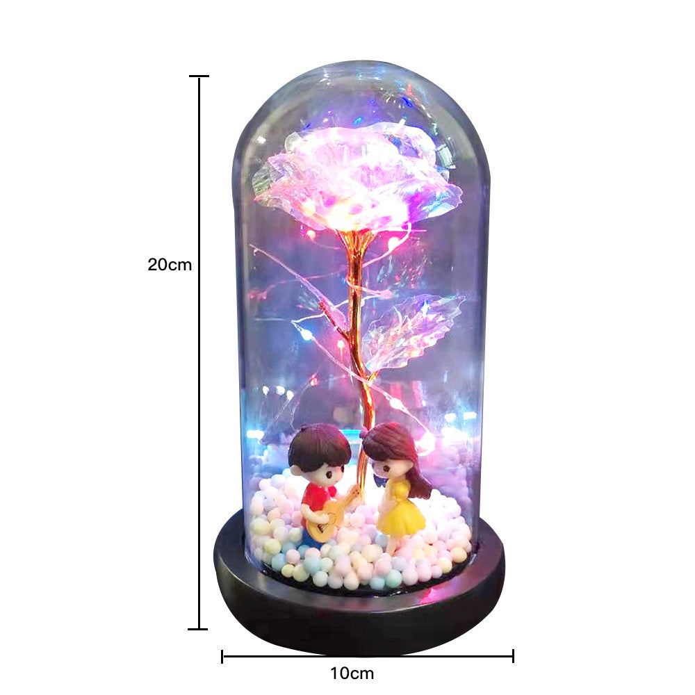 Eternal Beauty LED Artificial Rose Covered in Glass for the Perfect Gift