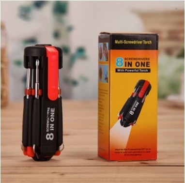 8 in 1 Screwdriver with LED Flashlight