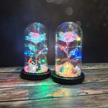 Eternal Beauty LED Artificial Rose Covered in Glass for the Perfect Gift